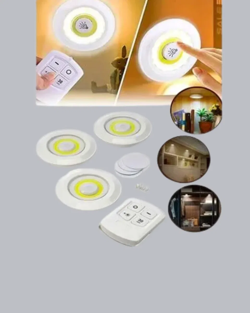 Kablosuz 3 Lü Spot Led Lamba Seti Uzaktan Kumandalı Enerji Tasarruflu Aydınlatma görsel 5