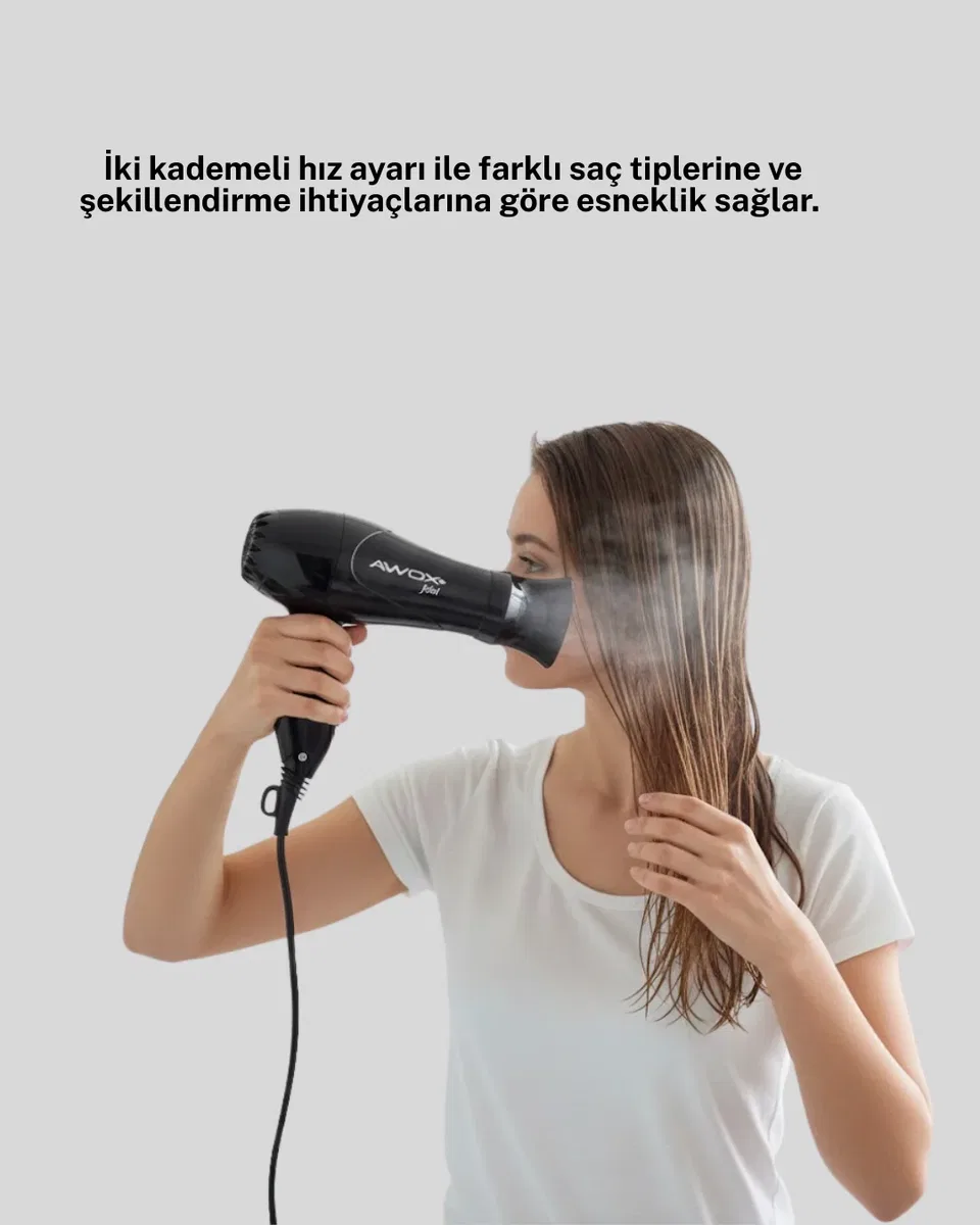AWOX MİNİ FÖN SİYAH görsel 4