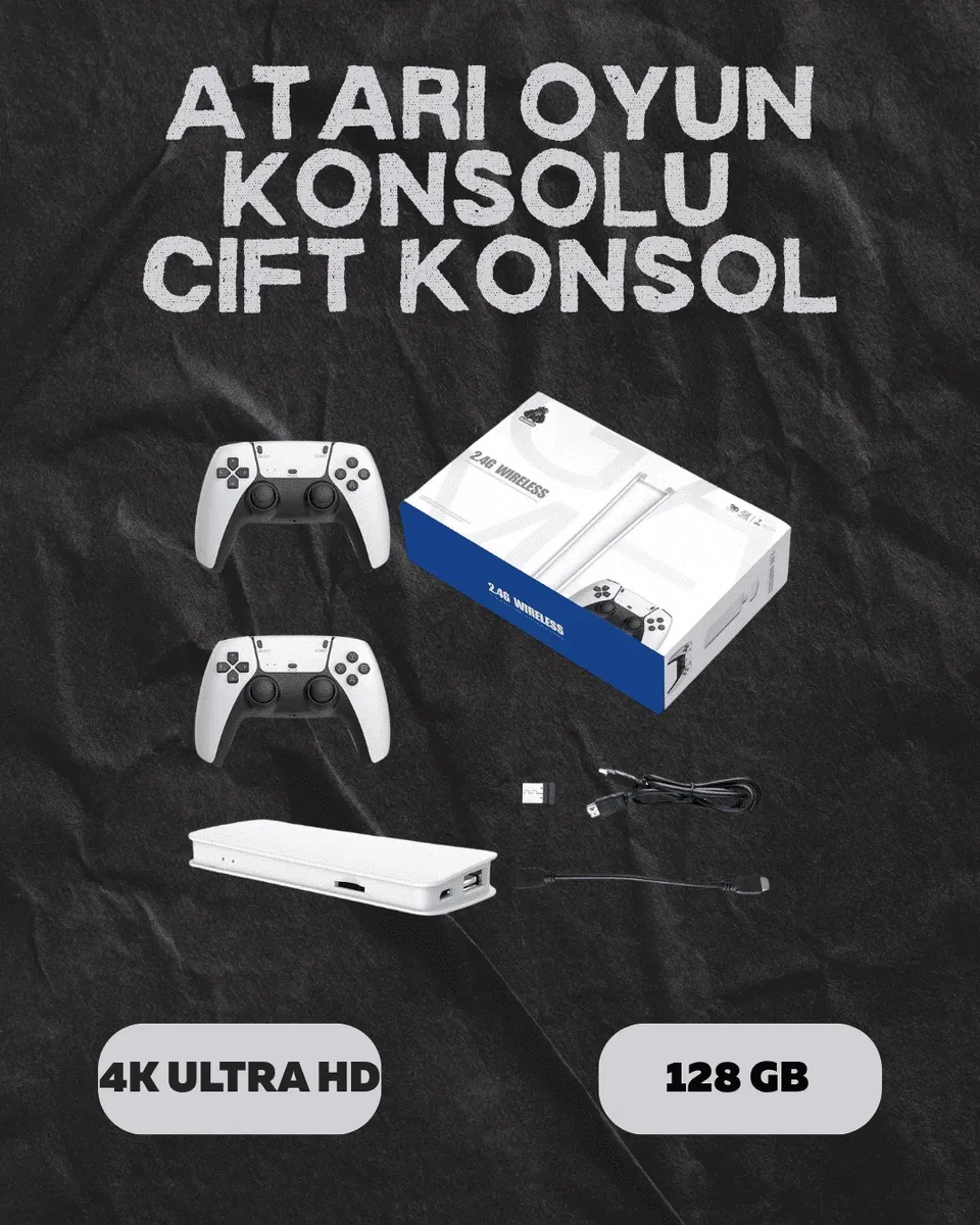 M15 Retro Konsol – 20. 000 Oyunlu, Çift Gamepadli, 4K HDMI