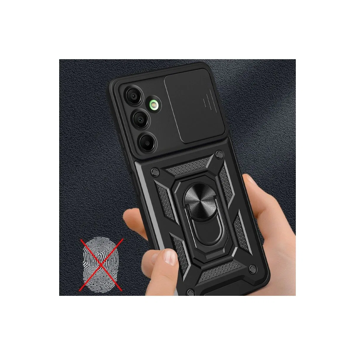 Samsung Galaxy A56 Kılıf Pars Lens Yüzüklü Silikon - Siyah görsel 3