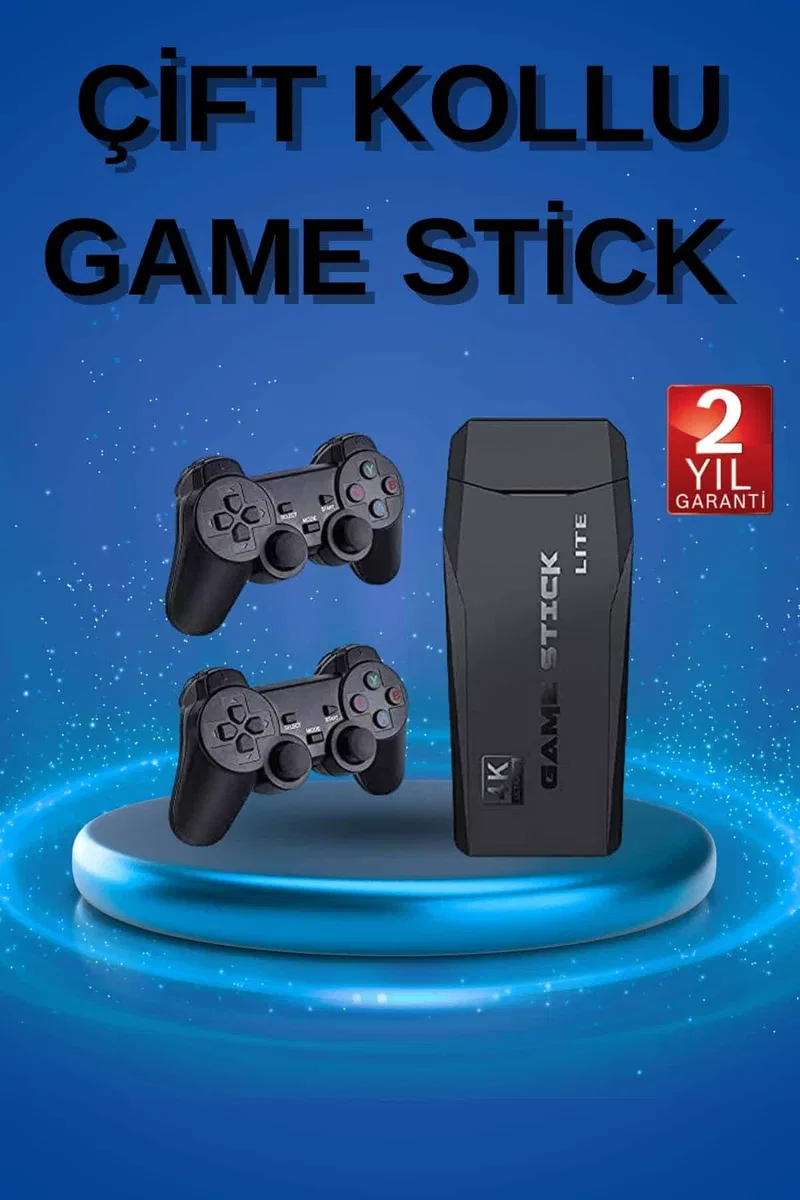 Retro Oyunlar 4k Game Stick 2. 4g Kablosuz Çift Kol 3500 Oyun Atari
