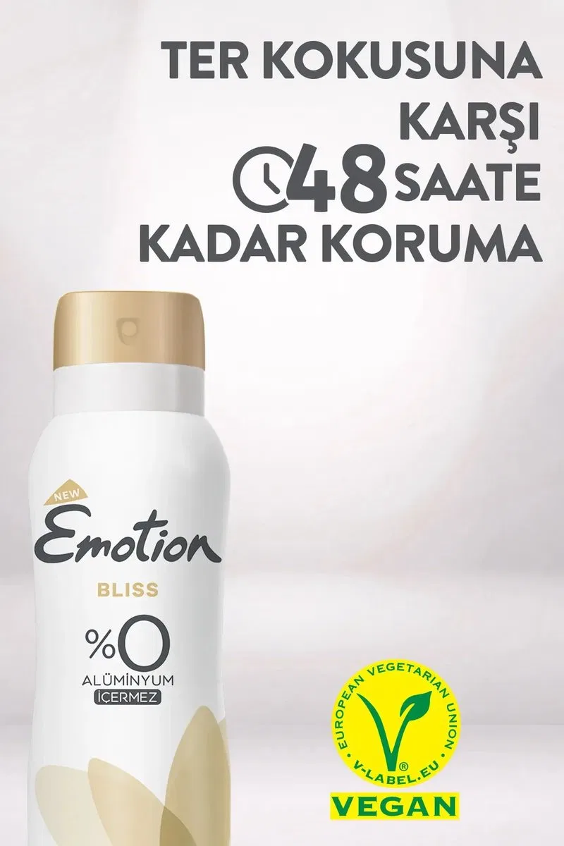 2 Adet Emotion Bliss Kadın Vegan Deodorant 150 Ml Hızlı Kurur, Leke Bırakmaz görsel 4