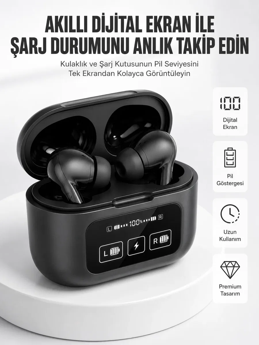 Kablosuz Bluetooth Kulaklık Pro Yeni Nesil Dokunmatik Kontrol