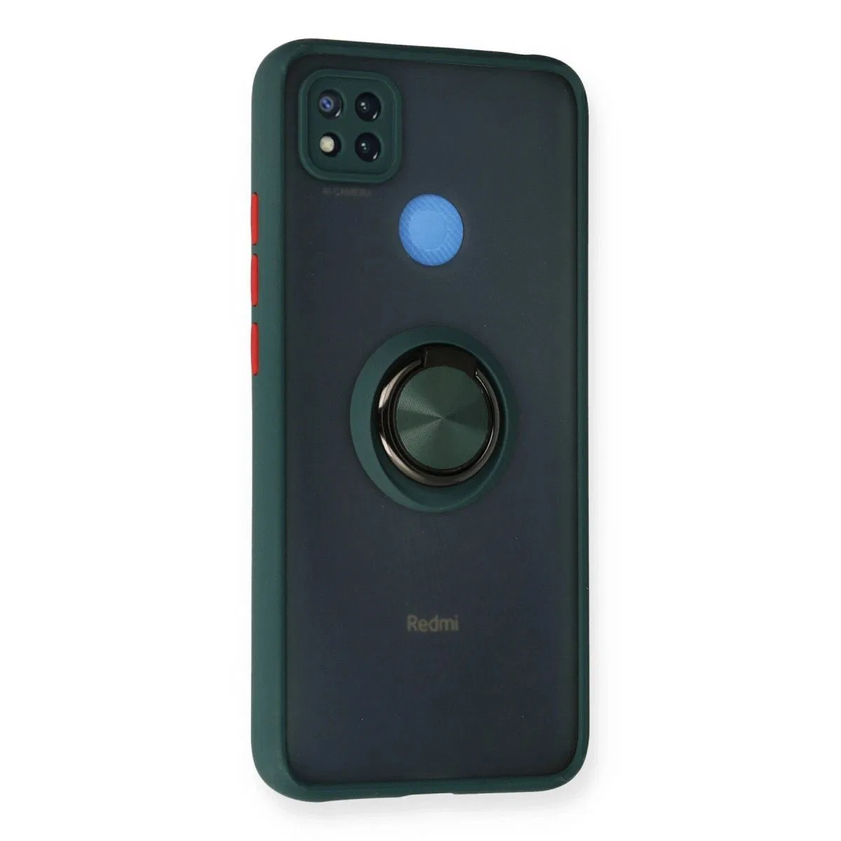 Xiaomi Redmi 9c Kılıf Montreal Yüzüklü Silikon Kapak - Yeşil görsel 2