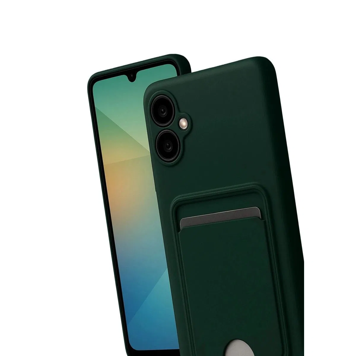 Samsung Galaxy A07 4g Kelvin Kartvizitli Silikon - Koyu Yeşil görsel 3
