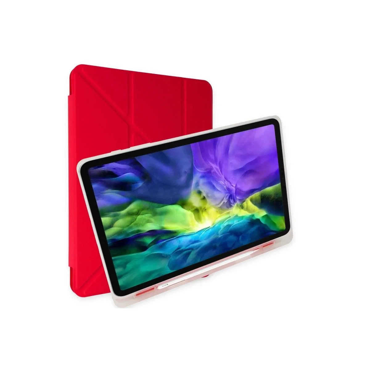 Samsung Galaxy X200 Tab A8 10. 5 Kılıf Kalemlikli Mars Tablet Kılıfı - Kırmızı