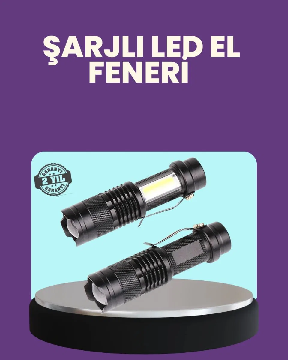 Suya Dayanıklı 4 Modlu Mini Led El Feneri
