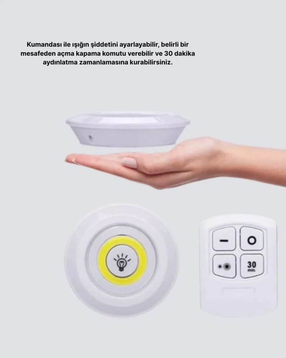 Uzaktan Kumandalı 3’lü Ayarlanabilir Spot Led Işık Seti görsel 4