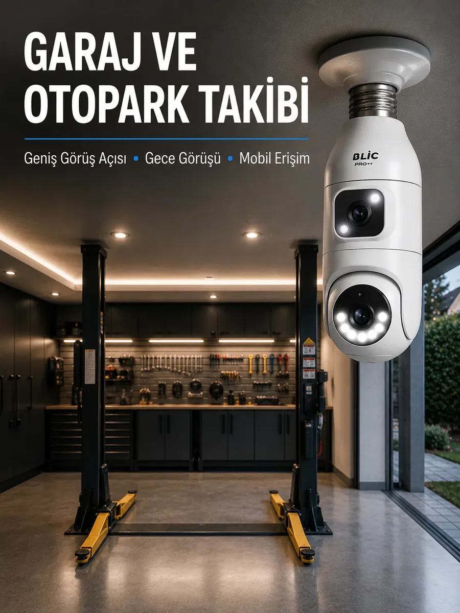 360° Ev İzleme Wi-Fi Çift Lens Akıllı Ampul Kamera