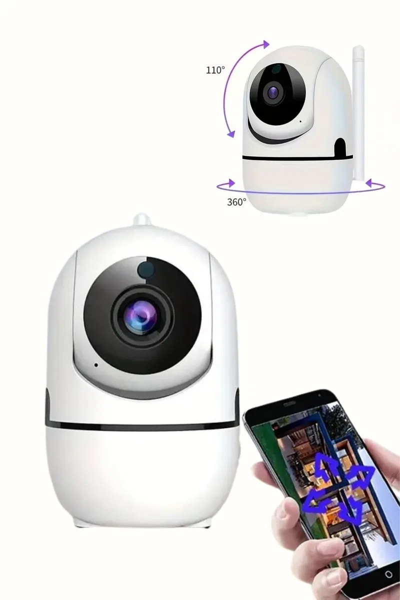 Mini IP Kamera Hareketli Güvenlik Kamerası Kablosuz Wifi Kamera Mikrofonlu görsel 3