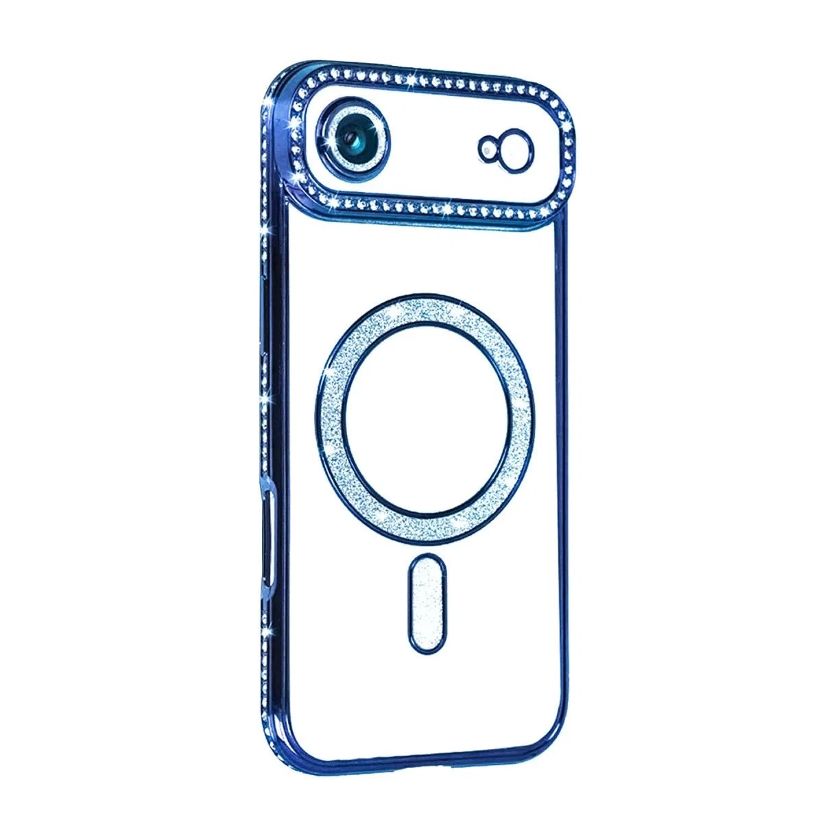 Apple İphone 17 Air Joke Simli Magneticsafe Kılıf - Mavi görsel 2