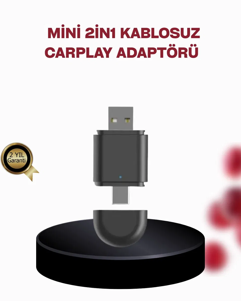 Kablosuz CarPlay Adaptörü – Bluetooth 5. 4 ve Wi-Fi 6 Teknolojili Tak & Çalıştır Dönüştürücü
