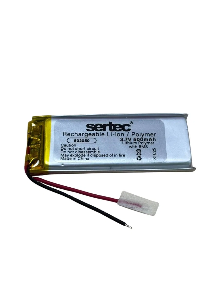 Sertec 502050 3. 7v 500 Mah Li-polymer Pil (devreli/1. 5a)