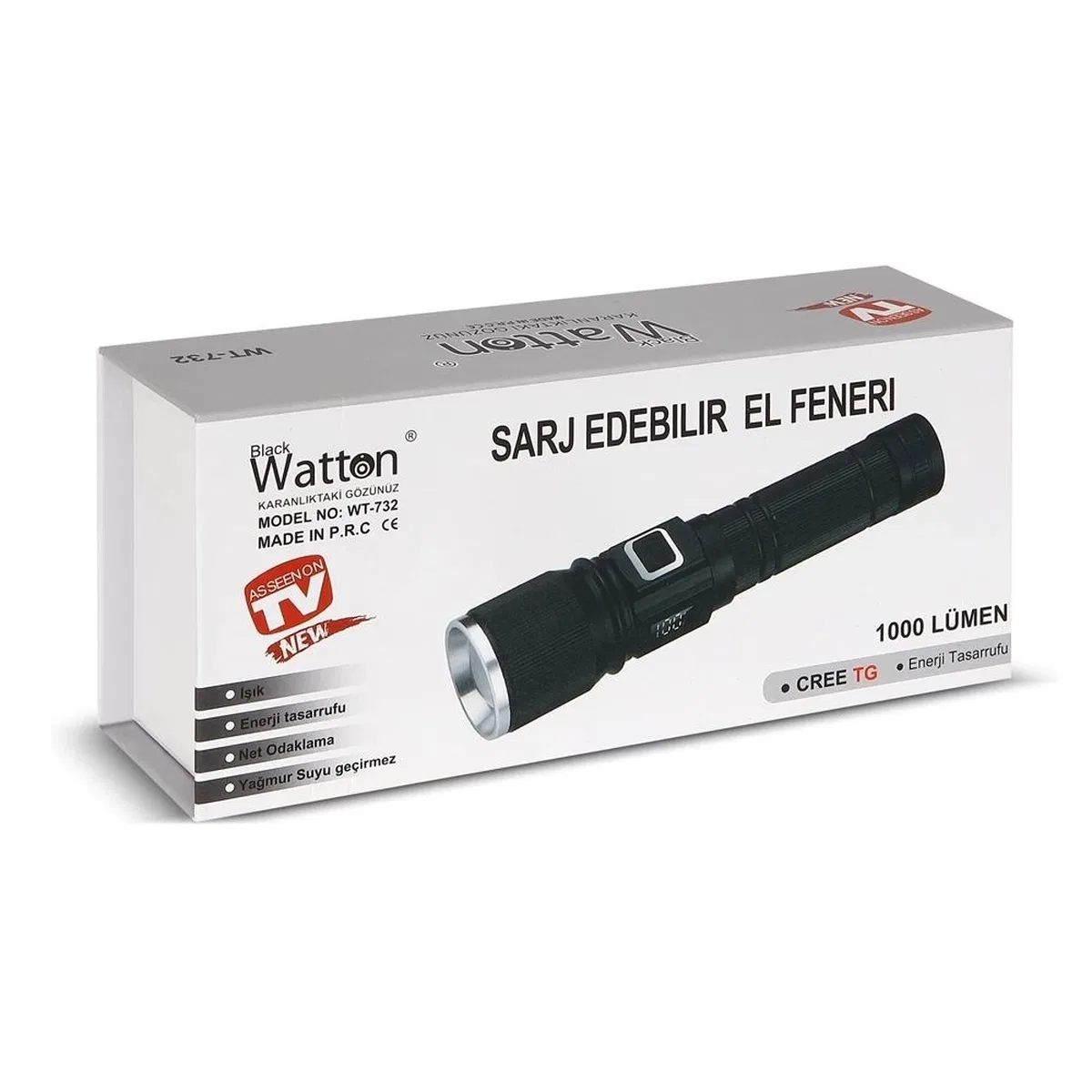 Cree Tg Led 1000 Lümen Göstergeli Fonksiyonel El Feneri Wt-732 görsel 3