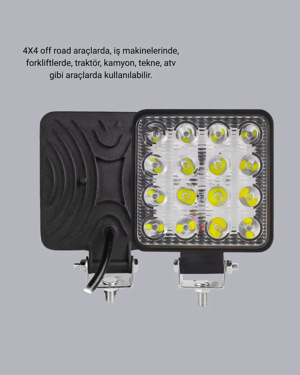 Araç Tipi LED Çalışma Lambası – IP65 Koruma, Alüminyum Kasa, Geniş Görüş Açılı görsel 3