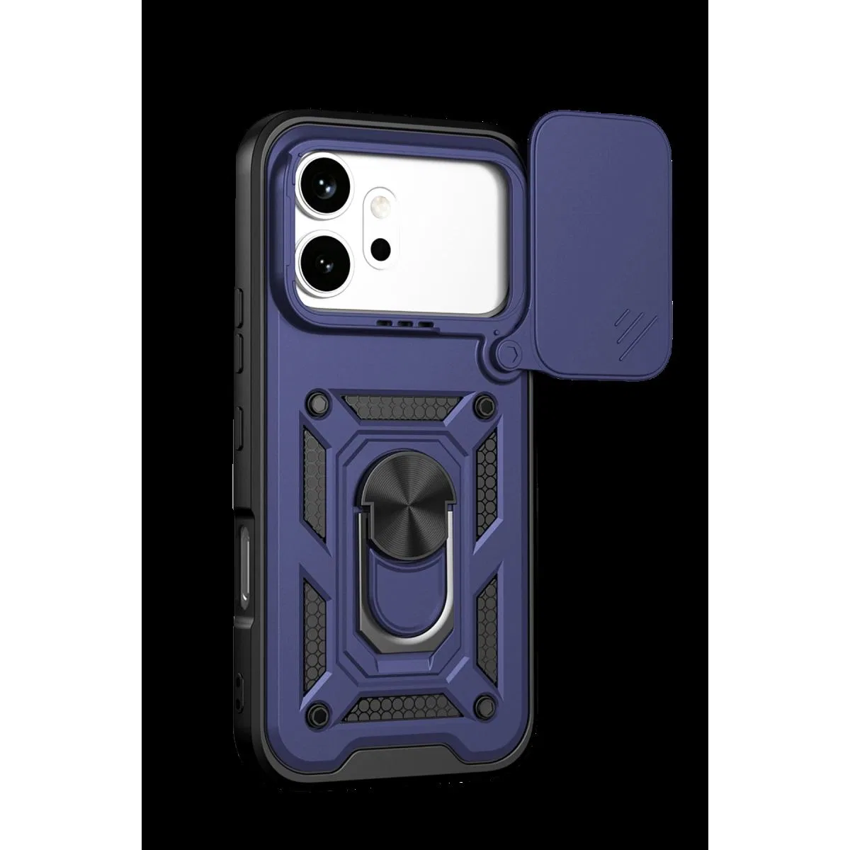 Huawei Honor 600 Pars Lens Yüzüklü Silikon - Lacivert görsel 3
