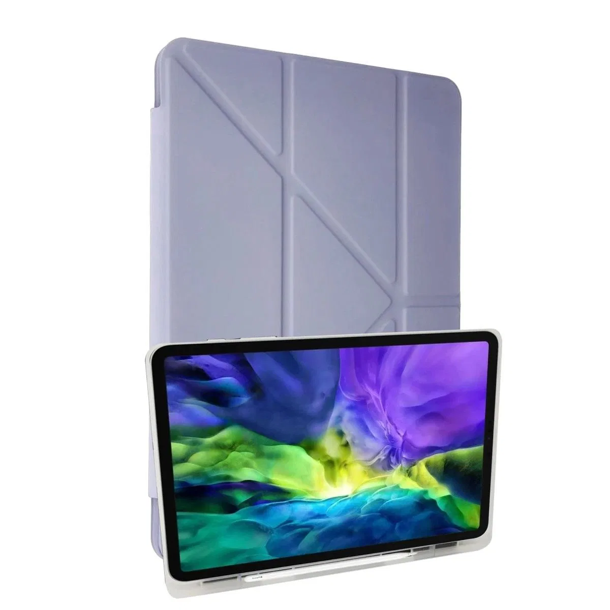 Apple İpad 10. 2 (8. nesil) Kılıf Kalemlikli Mars Tablet Kılıfı - Lila