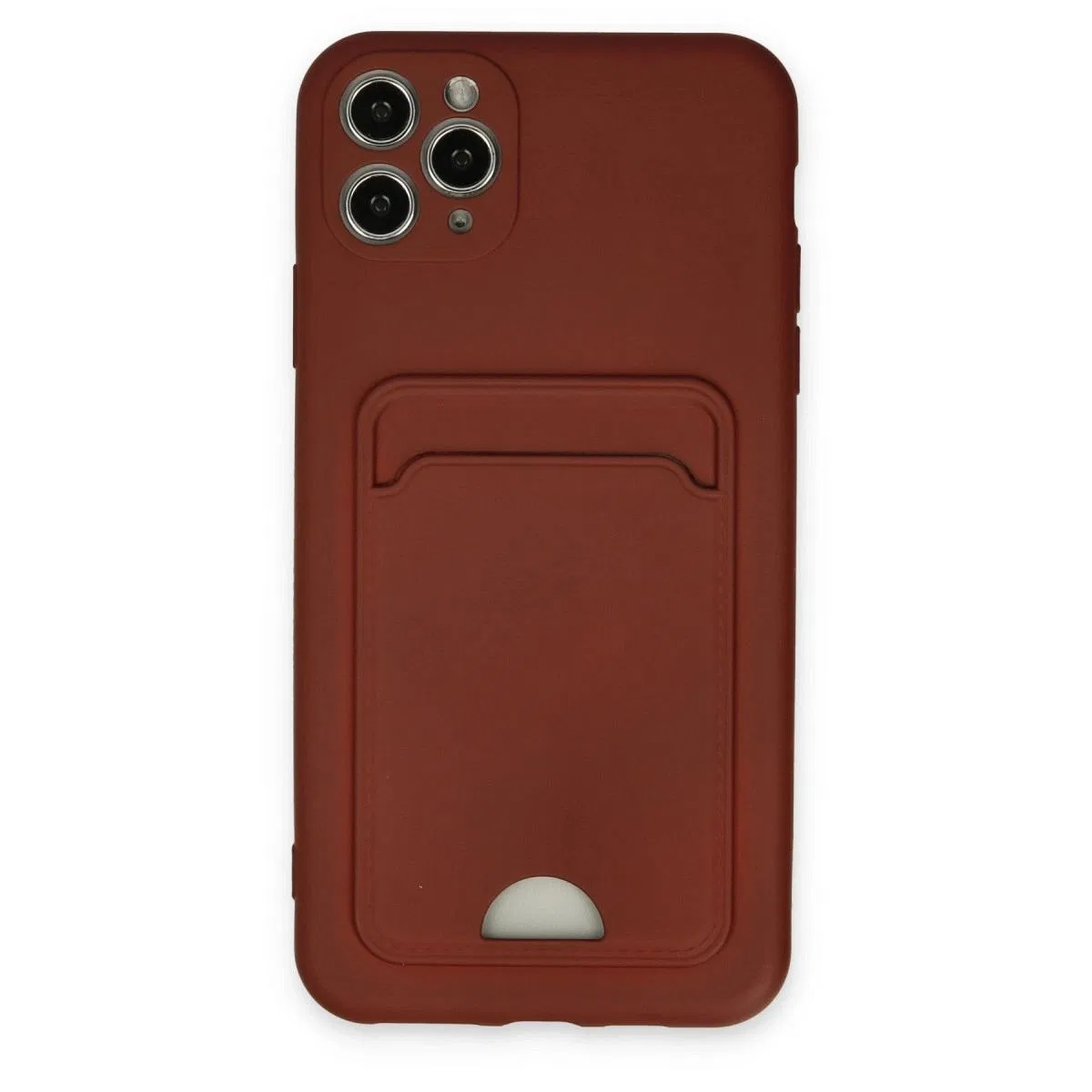 Apple İphone 11 Pro Max Kılıf Kelvin Kartvizitli Silikon - Bordo
