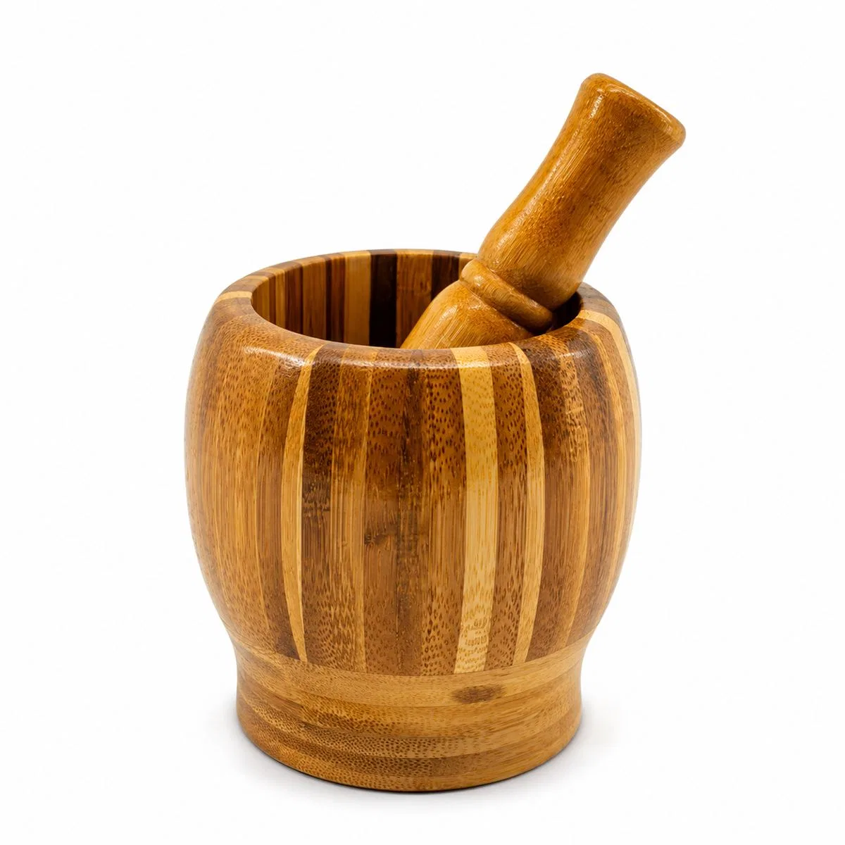 Ahşap Bambu Havan (Sarımsak Dövecek) 8 cm görsel 3