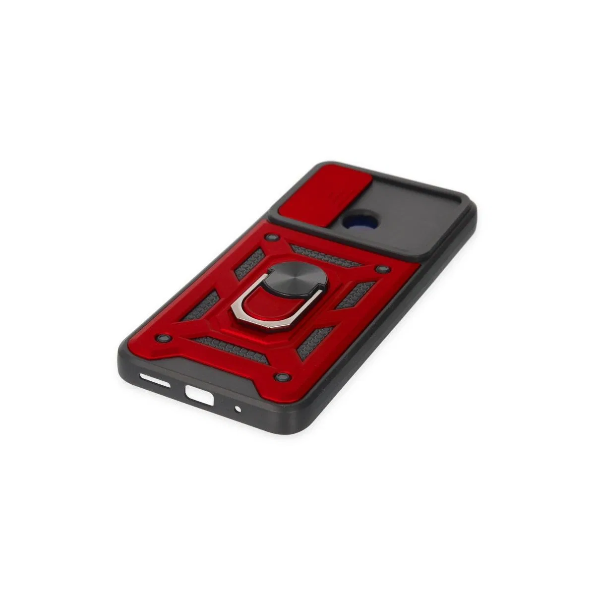 Xiaomi Redmi 10c Kılıf Pars Lens Yüzüklü Silikon - Kırmızı görsel 5