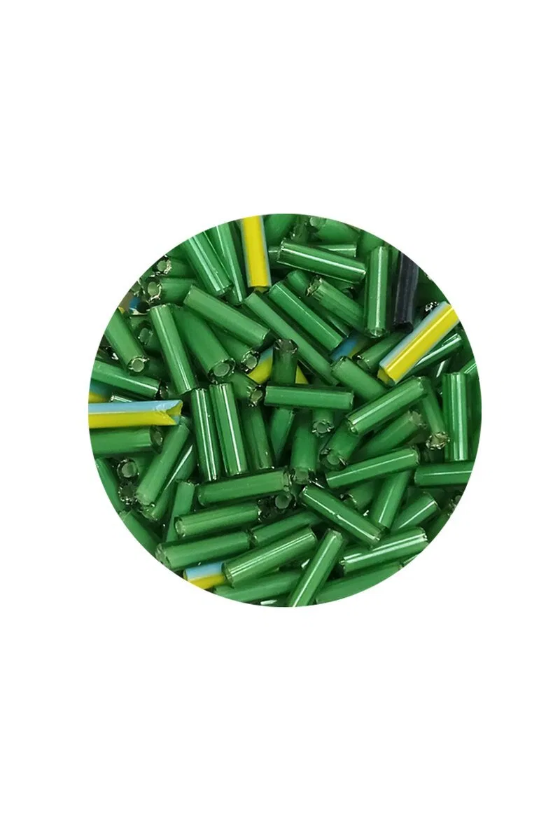 Uzun Boru Kesme Boncuk Çap 2mm Uzunluk 10 mm - 20 Gram - Yeşil - BNC256 görsel 2