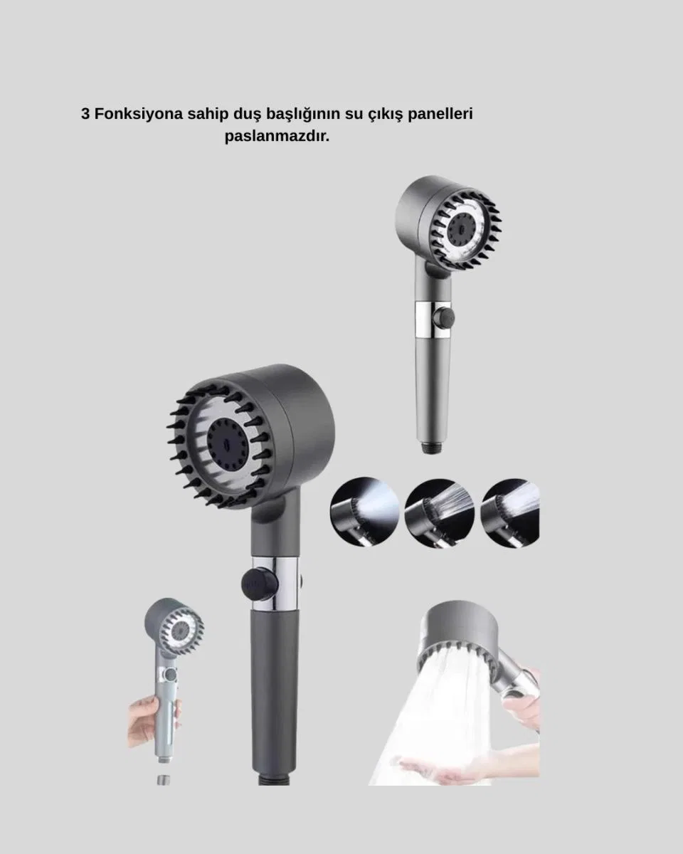 Spa Etkili Masaj Uçlu Duş Başlığı Ergonomik Tasarım görsel 3