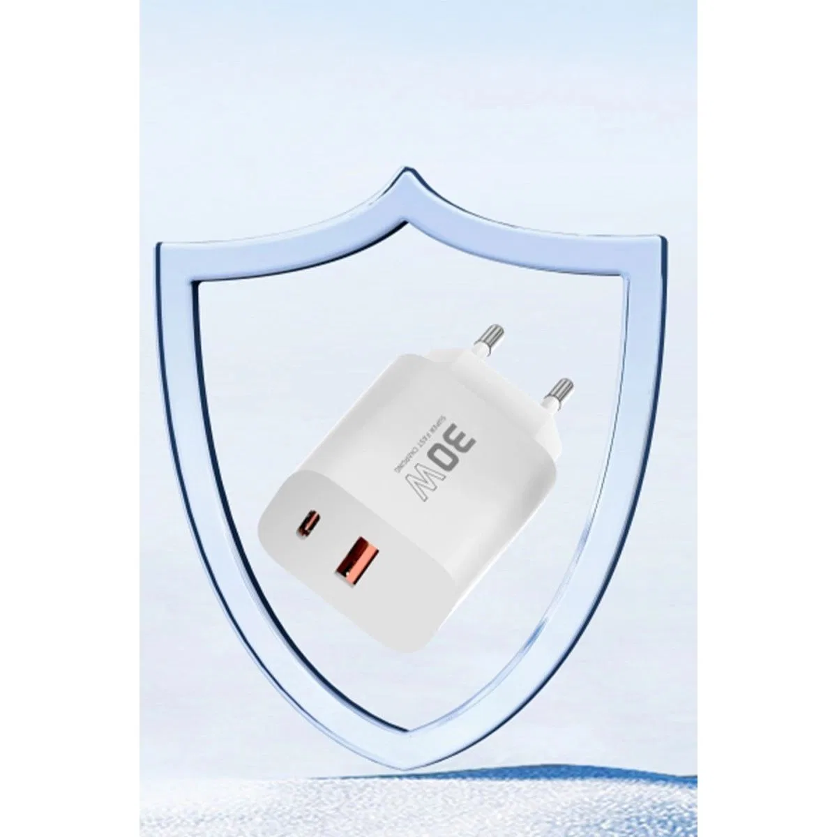 C89Q 1 Adet 30w Type-c Ve 1 Adet 22. 5w Usb Çıkışlı Ekstra Dl48 1m Usb To Lightning Kablolu Pd Şarj Cihazı - Beyaz görsel 3