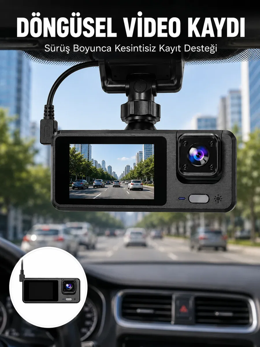 Full HD 3 Klı Araç Kamerası – Akıllı Çözümlerle Sürüş Yeni Nesil