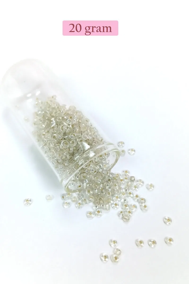 Dökme Cam Kum Boncuk (8/0) 3 mm - 4 Renk - Toplam 80 Gram - BNC419 görsel 2