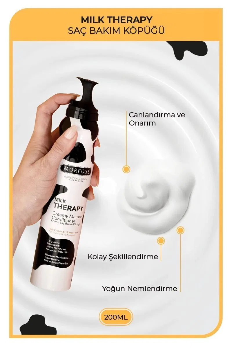 Milk Therapy Kremsi Saç Bakım Köpük 200 ML - Besleyici Koruyucu - mrfs görsel 2