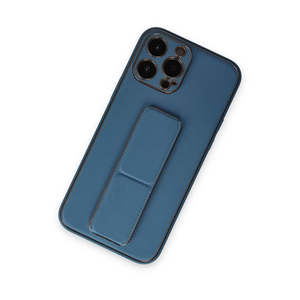 Apple İphone 13 Pro Kılıf Coco Deri Standlı Kapak - Açık Mavi görsel 2