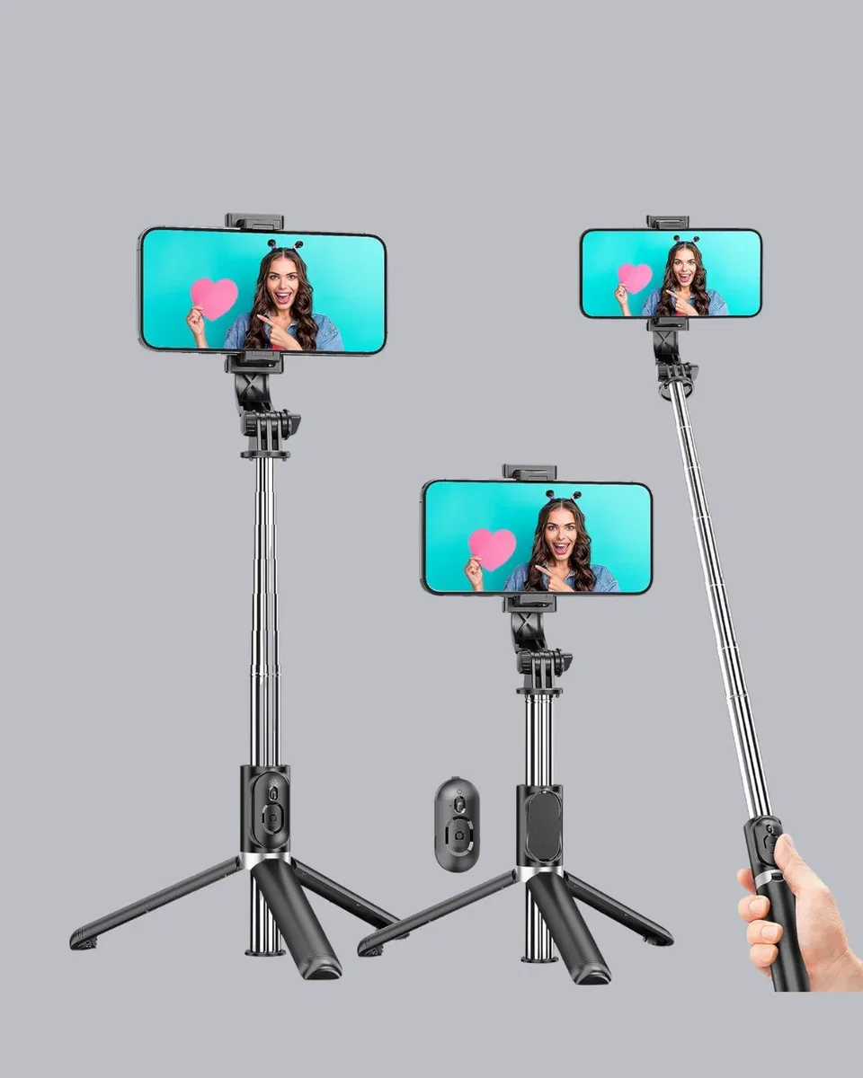 Bluetooth Selfie Çubuğu – 360° Dönebilen Başlık, Kablosuz Bağlantı görsel 3