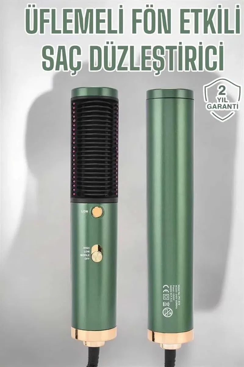Üflemeli Fön Tarak Düzleştirici Seramik Kaplama Elektriklenme Karşıtı görsel 2