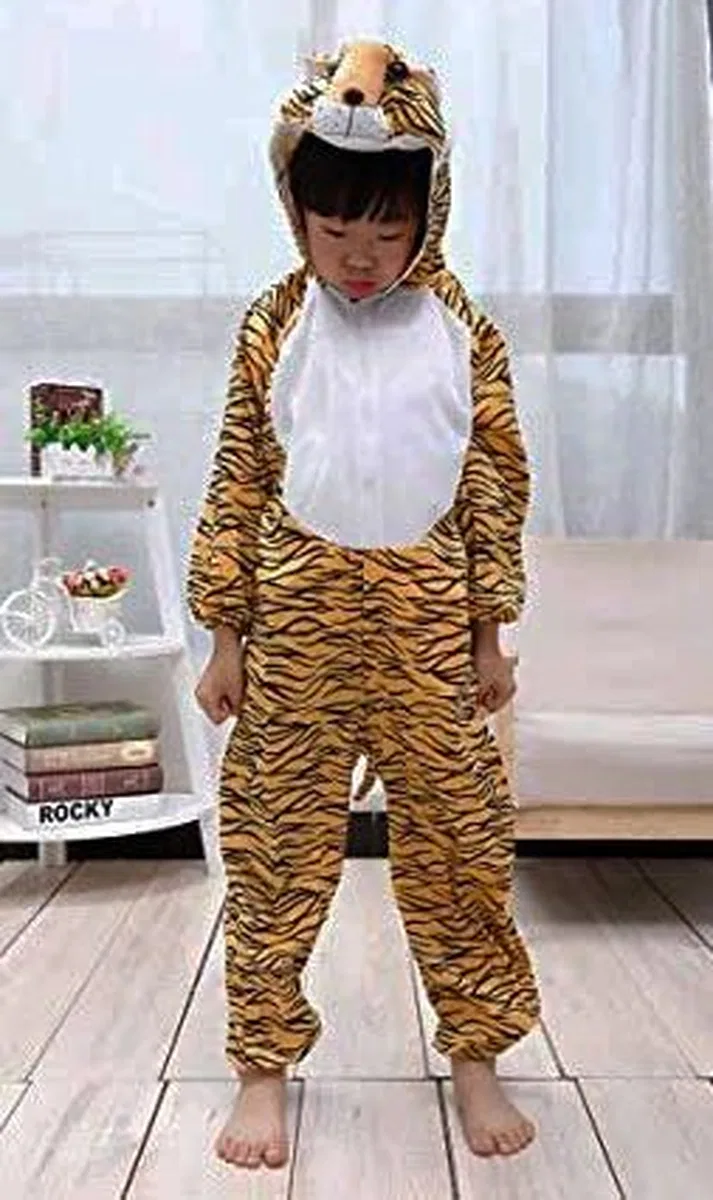 Çocuk Kaplan Kostumu - Aslan Kostümü 6-7 Yaş 120 Cm görsel 2