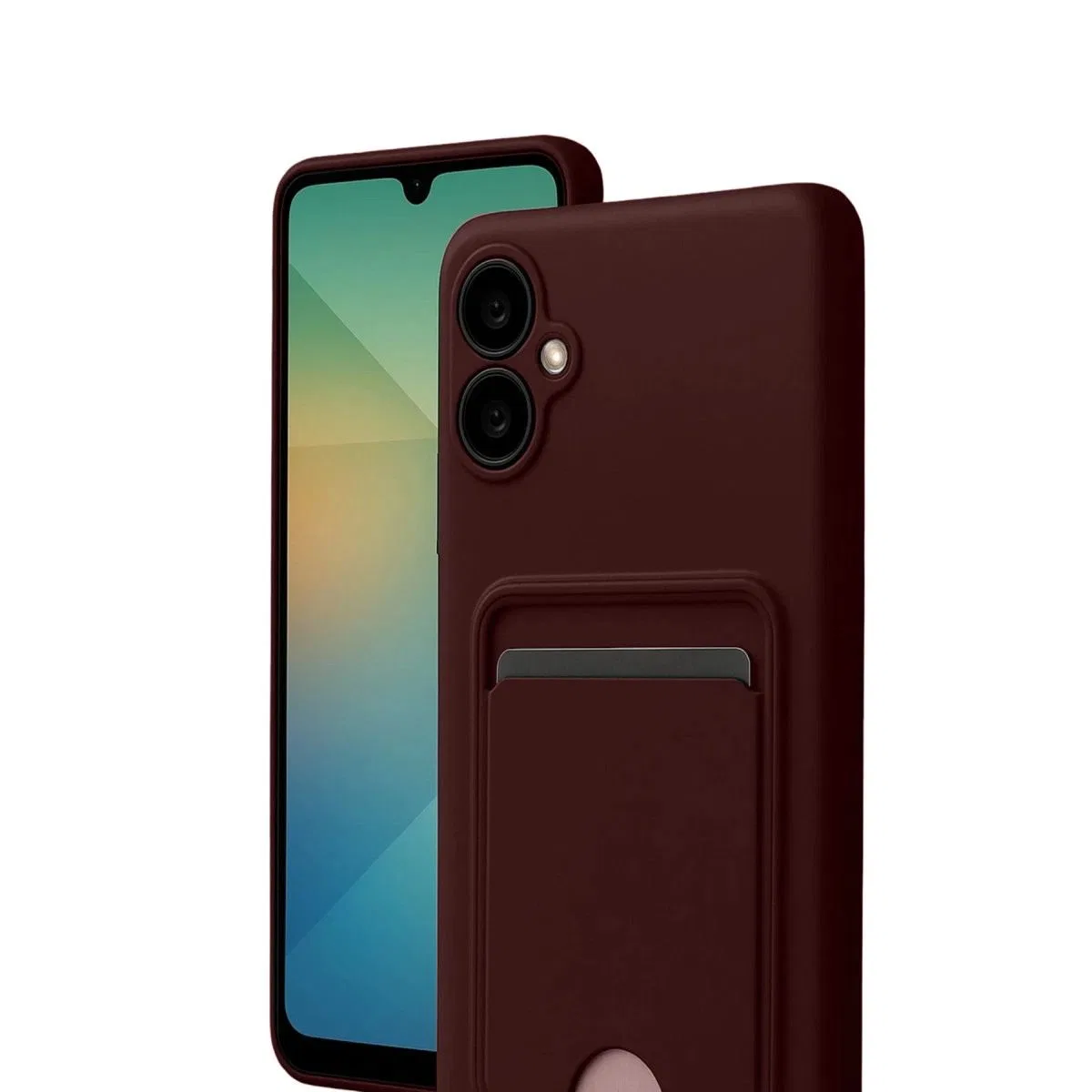 Samsung Galaxy A07 4g Kelvin Kartvizitli Silikon - Bordo görsel 2