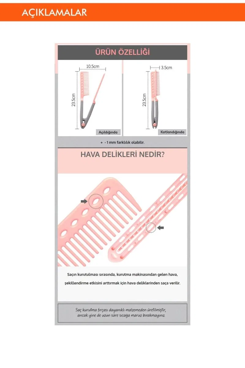 Saçlara Kolay Şekil Veren Saç Kurutma Fırçası Apıeu Easy Hair Dry Brush görsel 5