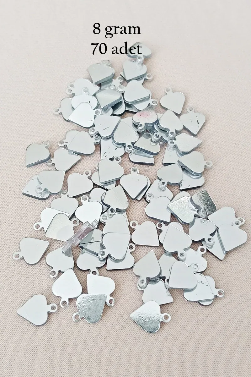 Oya Abiye Bileklik Kolye Pleksi Metalik Plastik Pul Gümüş Renk 8 gram 70 adet - BNC530