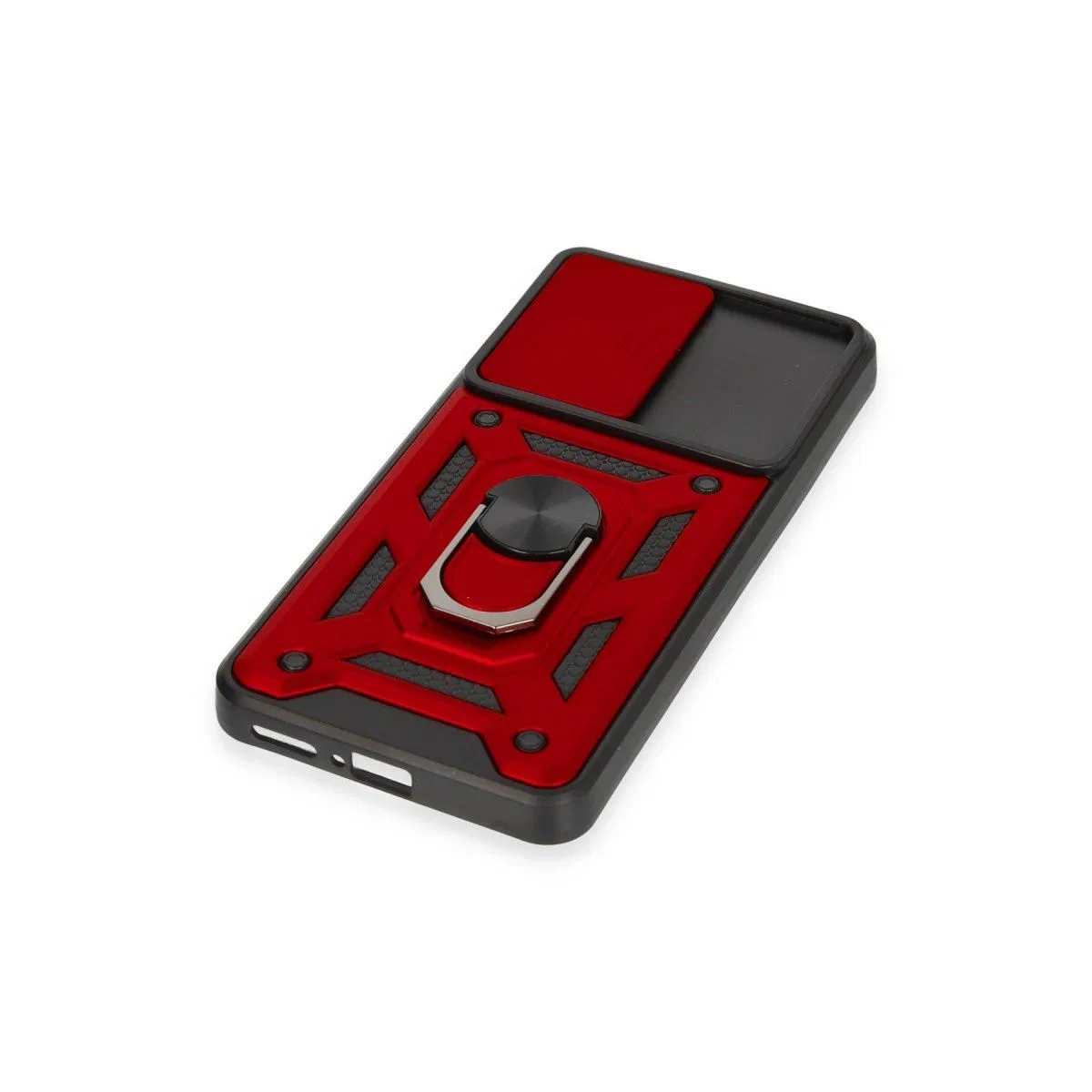Xiaomi Mi 12t Pro Kılıf Pars Lens Yüzüklü Silikon - Kırmızı görsel 5