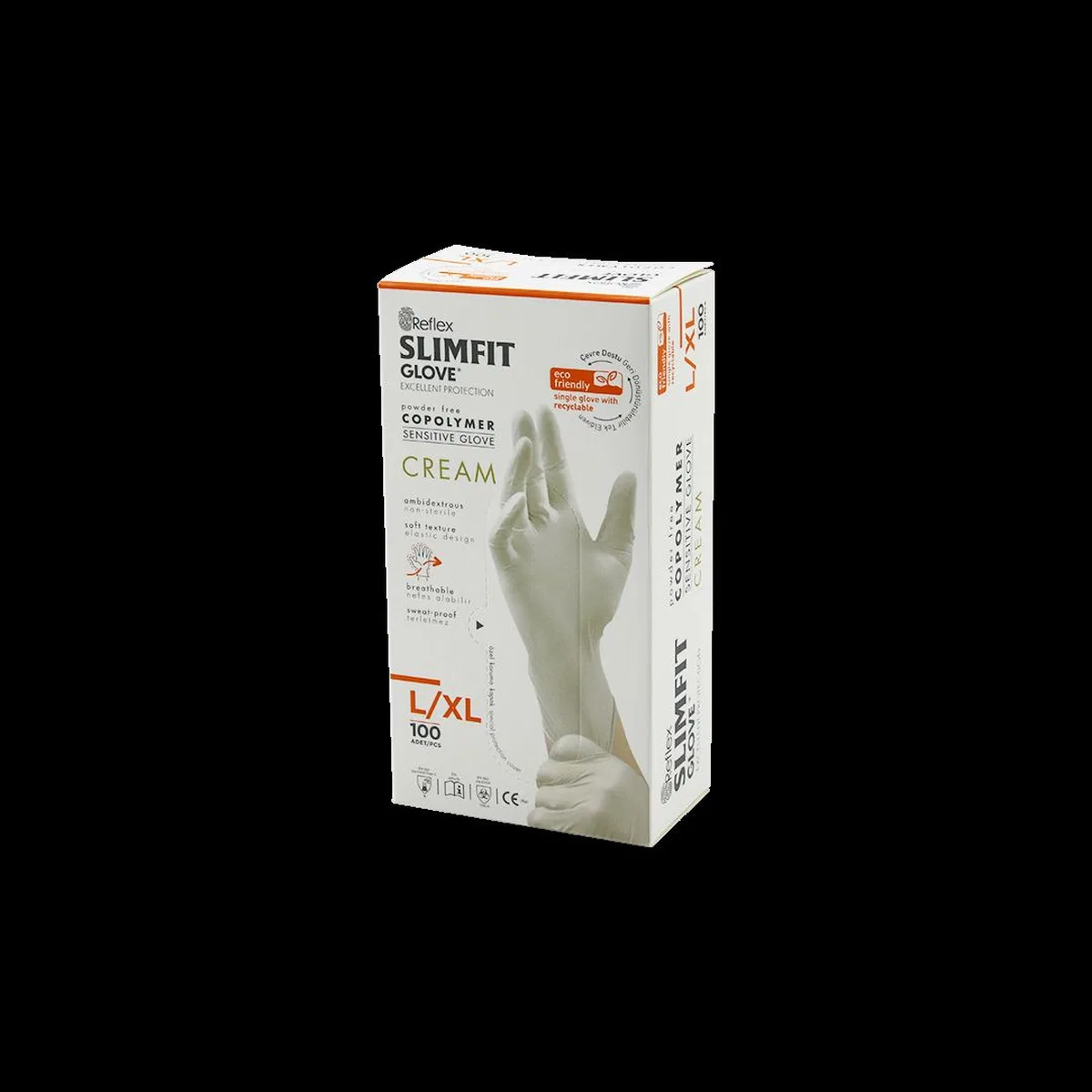 Pudrasız Nitril Muayene Eldiveni L-XL 100'lü (Krem) görsel 2