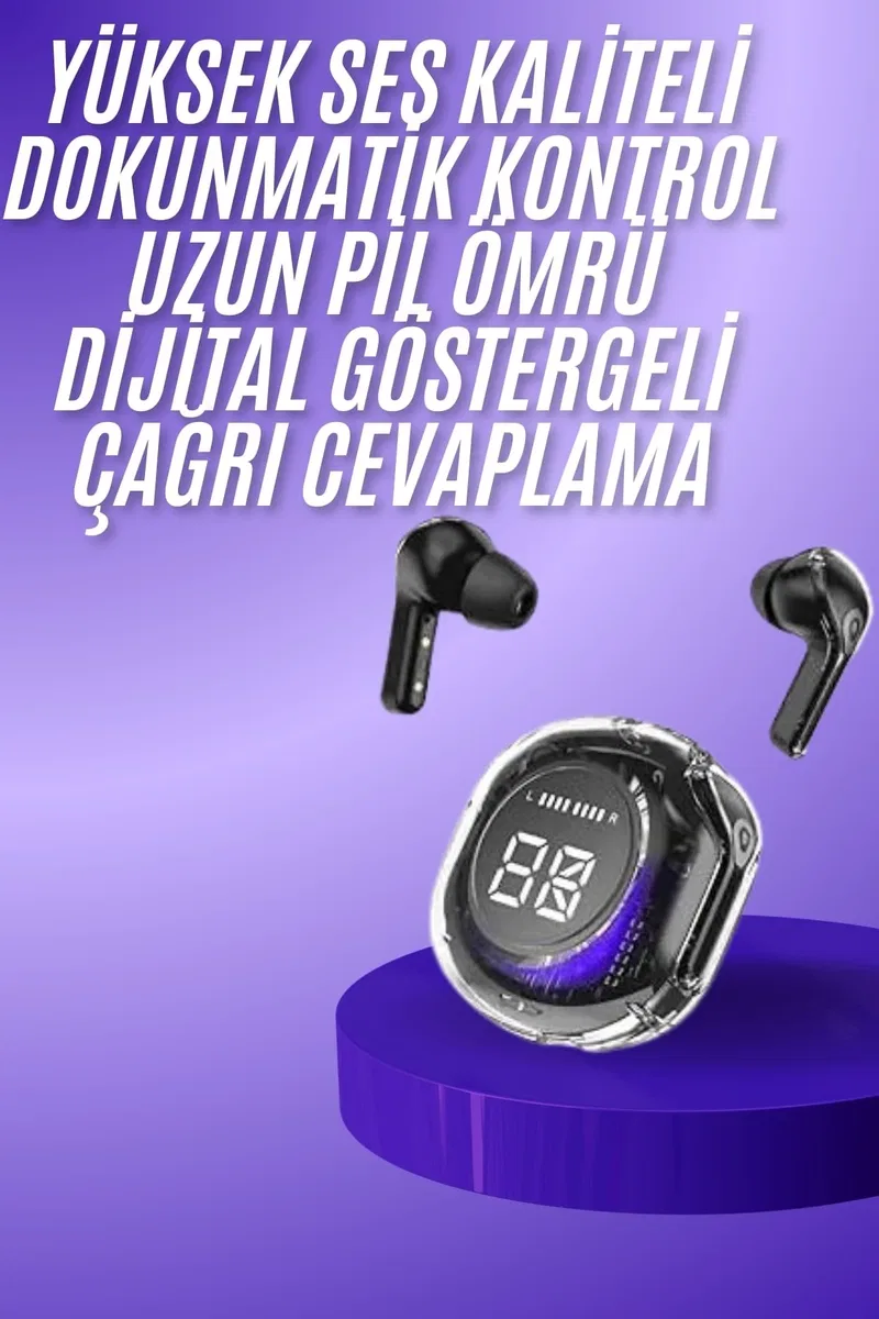 Yeni Nesil Bluetooth Kulaklık Dijital Göstergeli Dokunmatik 5. 3 Kablosuz görsel 2