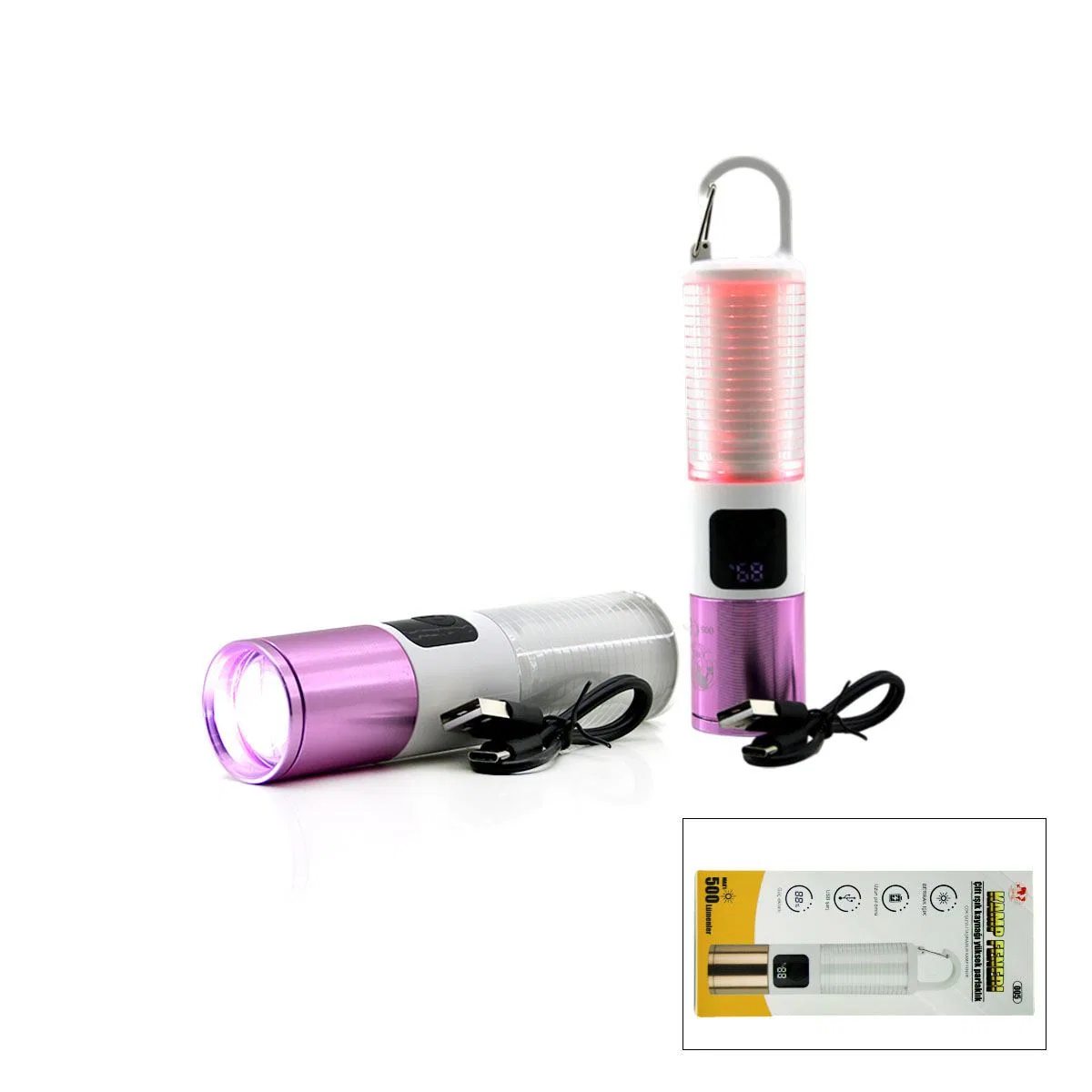 USB Şarjlı Zoom El Feneri - 6 Modlu (Kamp & Çok Amaçlı) görsel 4