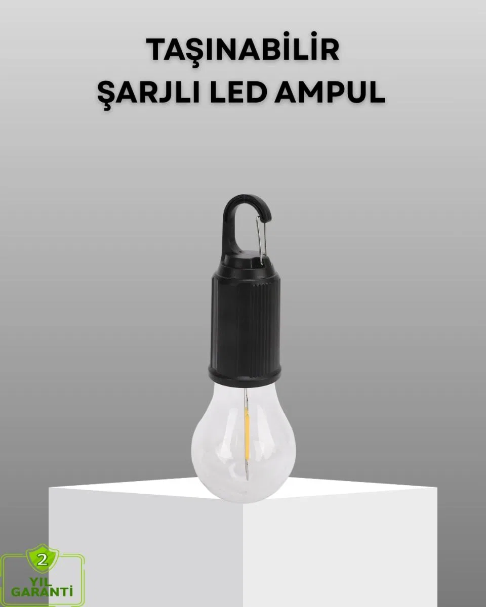Şarjlı Kancalı Led Lamba – Kamp, Balkon Ve Acil Durum Işığı