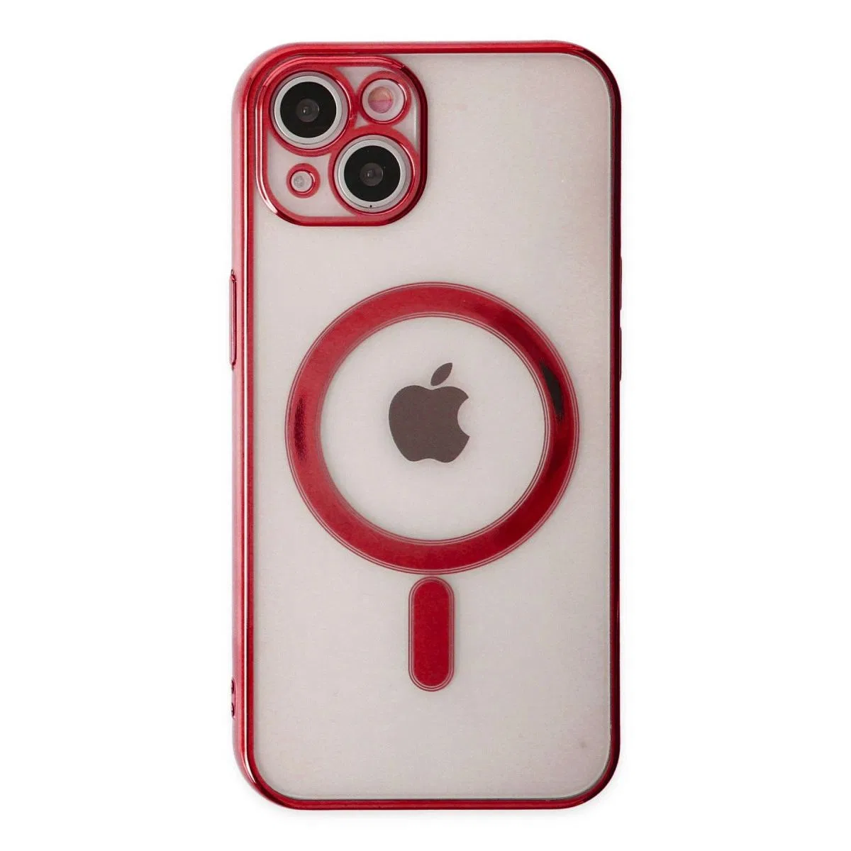 Apple İphone 14 Plus Kılıf Magneticsafe Lazer Silikon - Kırmızı görsel 2