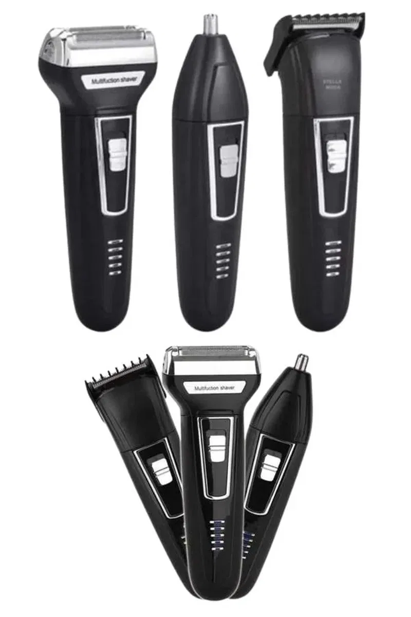 3'lü Set Saç Sakal Kesme Traş Makinesi Burun Kılı Alma Tıraş Makinesi görsel 4