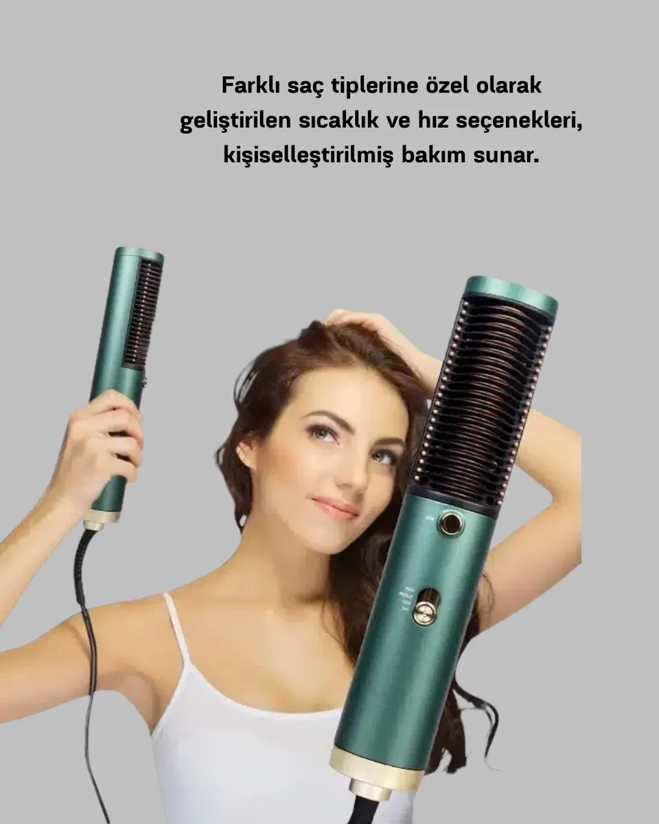 İyon Teknolojili Profesyonel Saç Kurutma ve Şekillendirme Makinesi 360° Dönebilen görsel 3