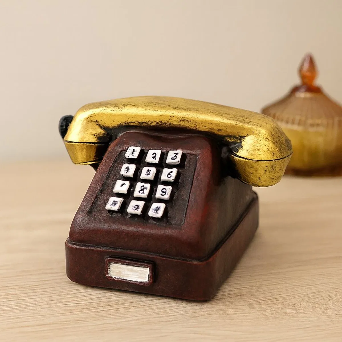 Ankesörlü Telefon Dekoratif Biblo - Reçine 9. 5x9. 5 cm