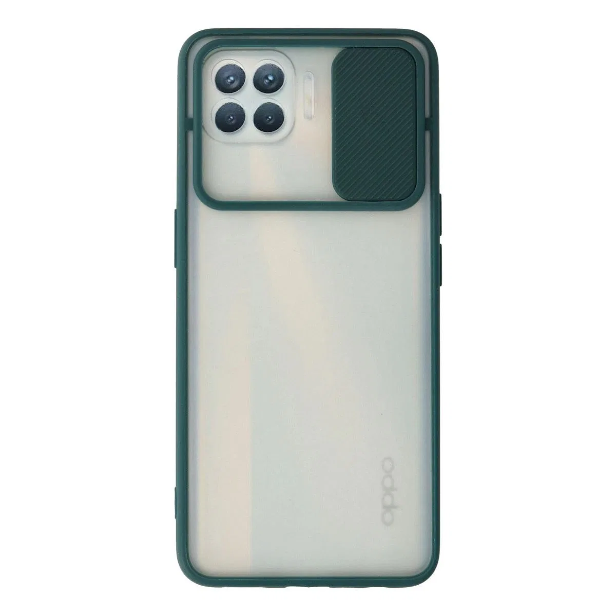 Oppo Reno 4 Lite Kılıf Palm Buzlu Kamera Sürgülü Silikon - Yeşil