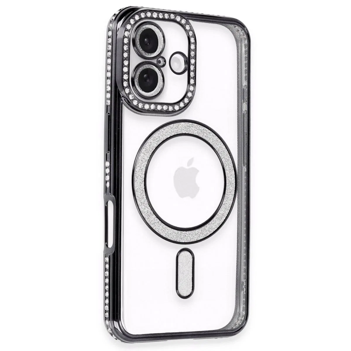 Apple İphone 16 Plus Kılıf Joke Simli Magneticsafe Kılıf - Siyah görsel 2