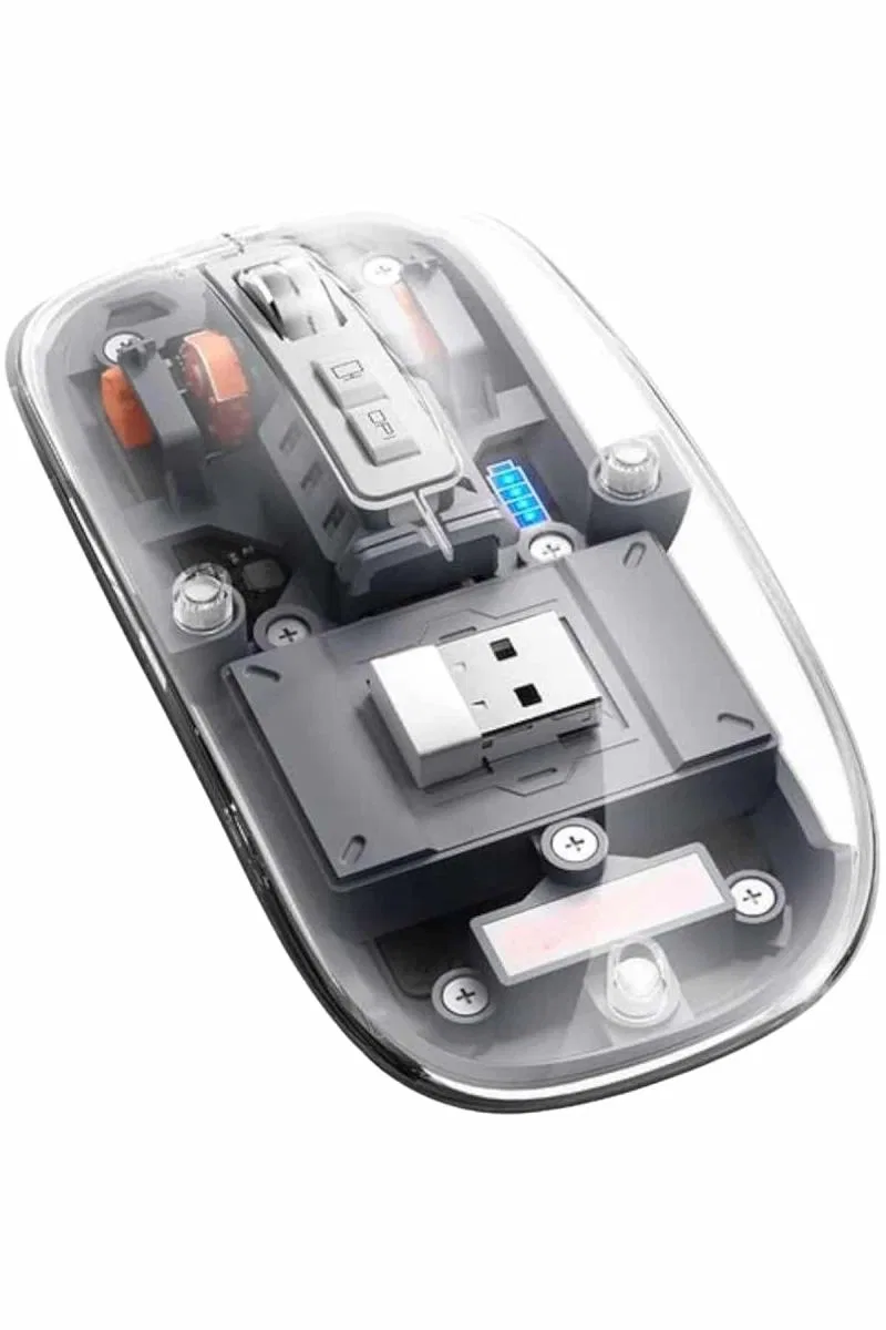 Kablosuz Mouse Fare Şarjlı Bluetooth Wireless Çift Modlu Sessiz görsel 2