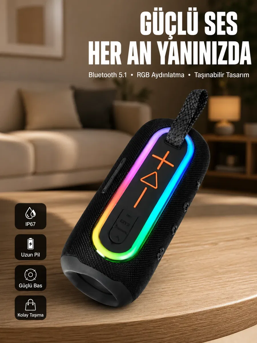 Uzun Pil Ömürlü Bluetooth 5. 1 Hoparlör Yeni Nesil
